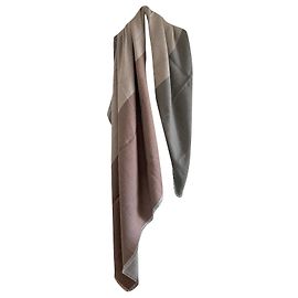 Hermès Carré H 120 drapeau Beige Gris