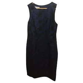 Hobbs Robe crayon brodée Noir Bleu