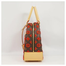 Louis Vuitton-LOUIS VUITTON Deauville Cube Womens Boston bag M40922 ROUGE-Red