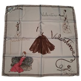 Valentino Silk Scarf Light Blue 90x90cm Light blue