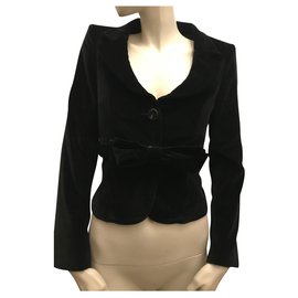 Red Valentino Kurze Samtjacke Schwarz