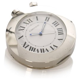 Cartier-Relógio de viagem Cartier Silver Pasha-Prata,Branco