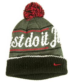Nike Black Gray Pink Pom Pom Just Do It Acrylic Knit Warm Beanie Hat One Size Multiple colors