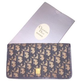 Christian Dior-CHRISTIAN DIOR Oblique logo document holder-Blue