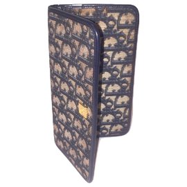 Christian Dior-CHRISTIAN DIOR Oblique logo document holder-Blue
