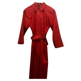 Burberry-Trench rouge / manteau de voiture-Rouge