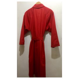 Burberry-Trench rouge / manteau de voiture-Rouge