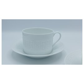 Hermès-Tasse et soucoupe à thé Egee-Blanc