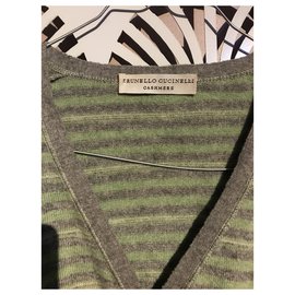 Brunello Cucinelli-Knitwear-Grey,Light green