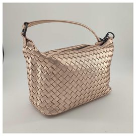 Bottega Veneta-Bottega Venetta, Metallic pink braided leather bag-Metallic