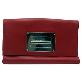 Clutch Tom Ford Natalia em couro vermelho Vermelho
