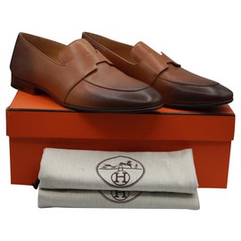 Hermès-Hermès Pacome brown leather FR 43-Brown