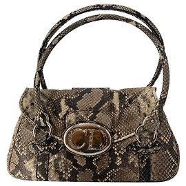 Christian Dior Python Shoulder Bag Beige Multiple colors Beige