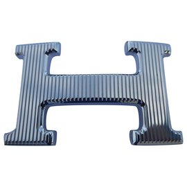 Hermès-Hebilla de cinturón de hermes 5382 en acero plateado con baño de paladio 32MM-Plata
