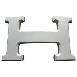 Hermès-boucle de ceinture hermès 5382 en acier PVD mat  argenté 32mm-Argenté
