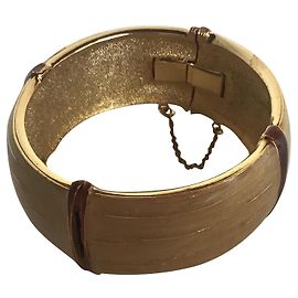 Pulseira de moda esmaltada de bambu Balenciaga Bege