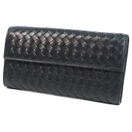 Bottega Veneta-BOTTEGAVENETA BOTTEGA VENETA Intrecciato continental Wallet Mens long wallet 150509 V0013 1000 black-Black