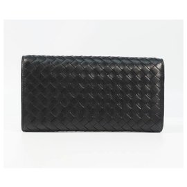 Bottega Veneta-BOTTEGAVENETA BOTTEGA VENETA Intrecciato continental Wallet Mens long wallet 150509 V0013 1000 black-Black