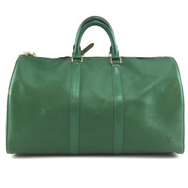 Louis Vuitton-Louis Vuitton Keepall 45 Cuir épi vert-Vert