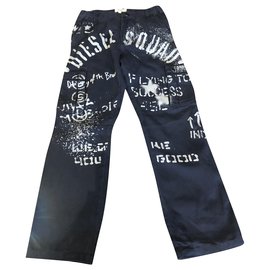 Diesel-Pants-White,Navy blue