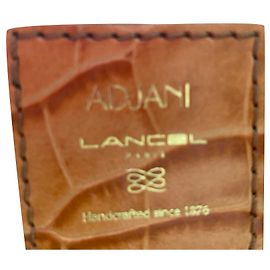 Lancel Adjani Leather Handbag Yellow Yellow