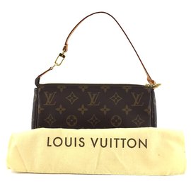 Louis Vuitton-Tela acessória do monograma de Pochette de Louis Vuitton-Marrom