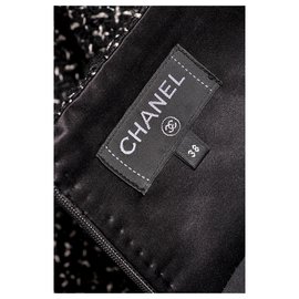 Chanel-2020 Saia de tweed outono-Preto