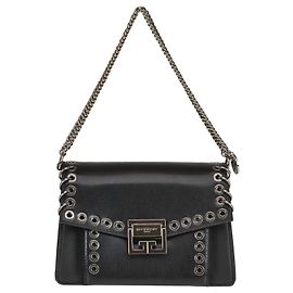 Borsa a tracolla Givenchy GV3 in pelle nera con borchie Nero