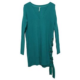Pull tunique bleu Free People style robe Bleu Turquoise