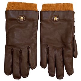 Guantes marrones Gucci Felino talla 8,5 Marrón oscuro