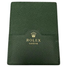 Rolex-PORTE-CARTES EN CUIR VERT ROLEX-Vert