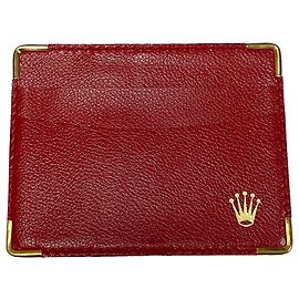 ROLEX RED LEATHER CARD HOLDER Red