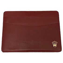 ROLEX RED LEATHER CARD HOLDER Red