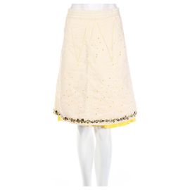 Jupe Schumacher Écru Coton Polyester XS Multicolore