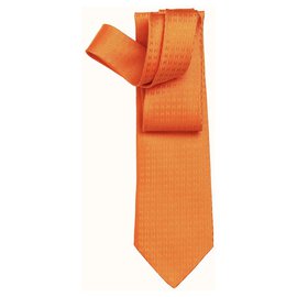 Hermès-Gravata Hermès Shaped H-Laranja