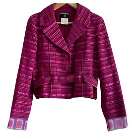 Chanel tweed fuchsia blazer Fuschia
