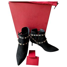 Valentino Rockstud Stiefel Schwarz