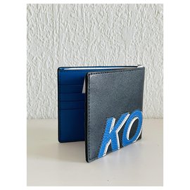 Michael Kors-Carteira de carteira de couro Michael Kors-Preto,Azul