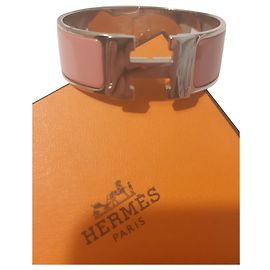 Pulseira Hermès Clic H rosa metal Rosa