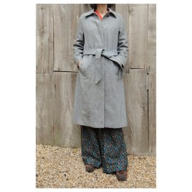 Burberry-abrigo mujer Burberry vintage t 36-Gris