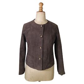 Veste cuir CAROLL Marron clair