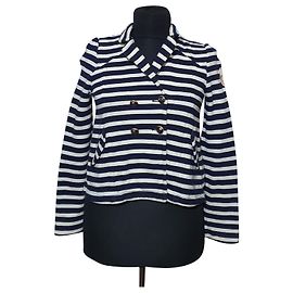 Blazer a righe Juicy Couture Blu e Bianco Cotone Bianco Blu