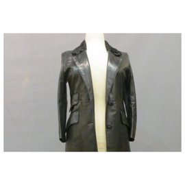 Hermès-Hermès Magnifique manteau de cuir noir-Noir