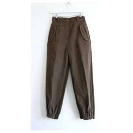 Fendi-Brown/Khaki Jodhpur Trousers-Brown