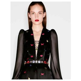 Alexander Mcqueen-Resort'16 Jewelled Tulle Bralette-Black