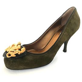 Miu Miu Suede High Heel Pumps Khaki Khaki