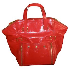 Bolso Yves Saint Laurent YSL Downtown M Rojo Piel Charol Roja