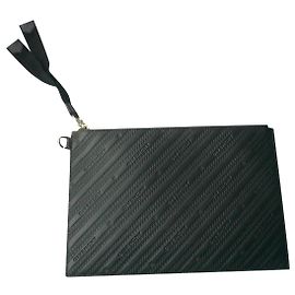 GIVENCHY Large Leather pouch with box and ribbon ideal for gift Black