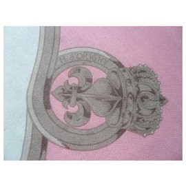 Hermès-HERMES Maxi Stole Cashmere silk Pink Good condition-Pink