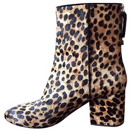 Botas j.Crew en piel de becerro con estampado de leopardo Estampado de leopardo